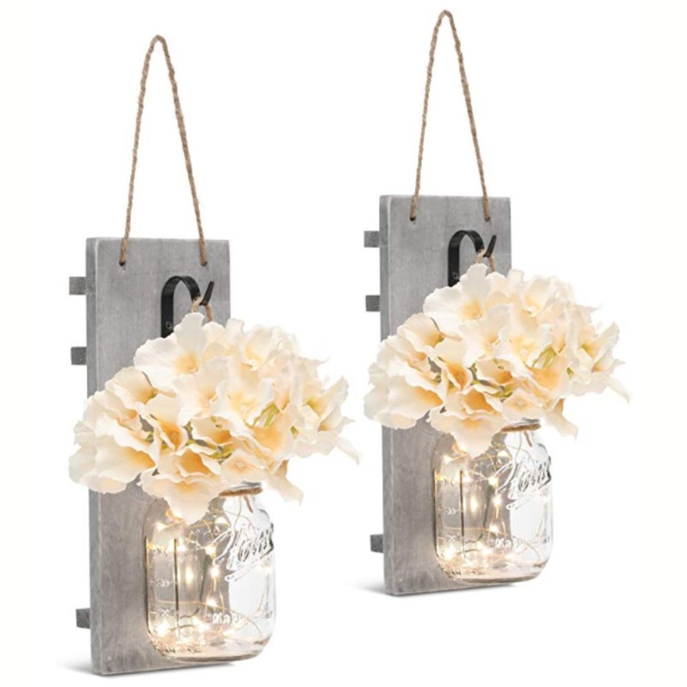 Rustic Mason Jar Wall Sconce (2 Pack) - Picture 2 of 6